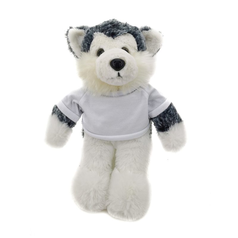 Floppy Husky  Stuffed Animal with Personalized Shirt 8''