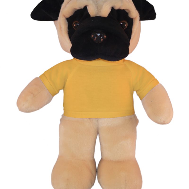 Floppy Pug Stuffed Animal with Personalized Shirt 8''