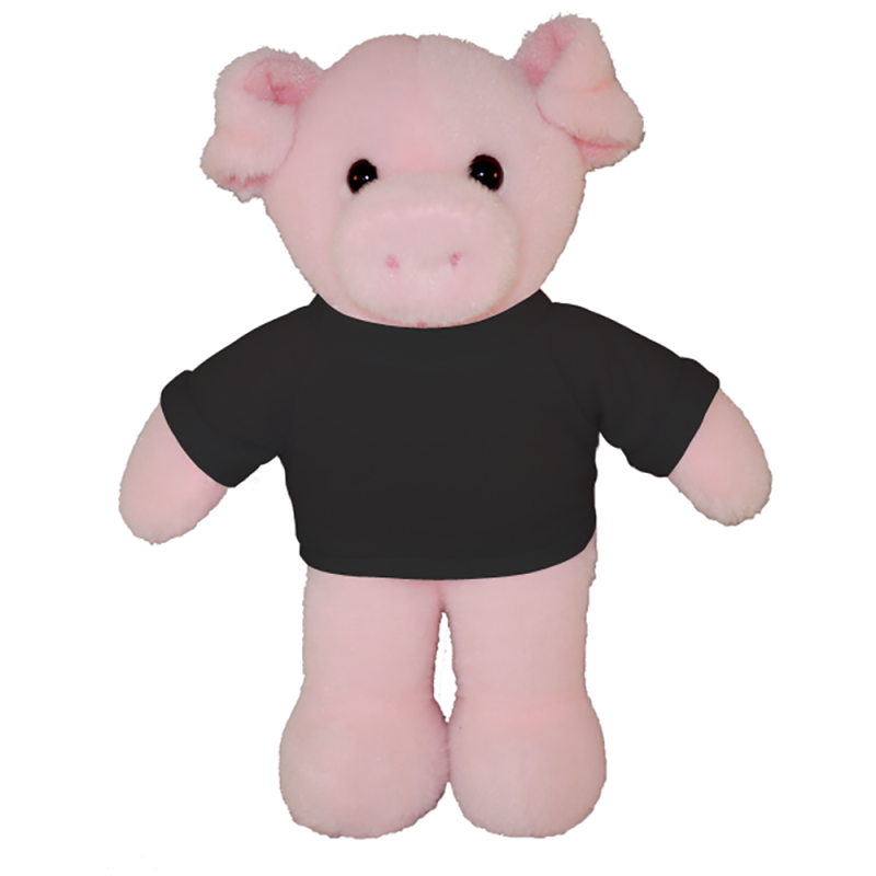 Floppy Pig Plush Stuffed Animal with Personalized Shirt 8''