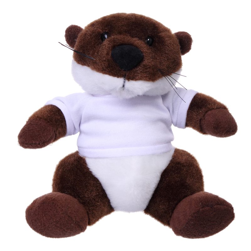 Floppy Otter  Stuffed Animal with Personalized Shirt 8''