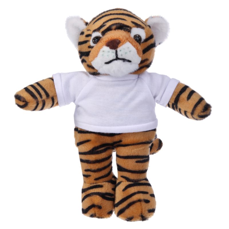 Floppy Tiger  Stuffed Animal with Personalized Shirt 8''