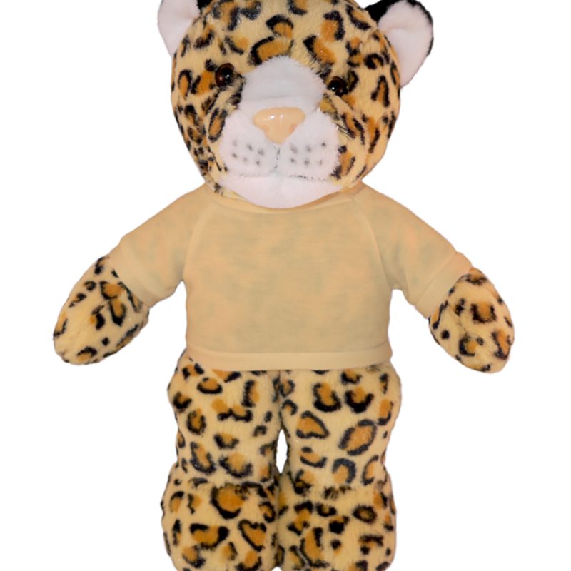 Floppy Leopard  Stuffed Animal with Personalized Shirt 8''