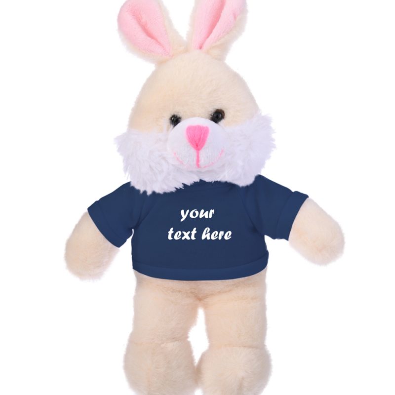 Easter Floppy Bunny Stuffed Animal with Personalized Shirt 8'' & 12''