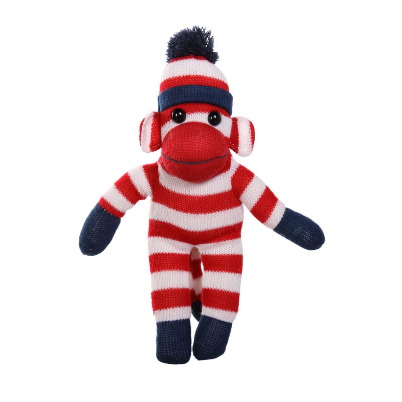 Original Hand-Knitted Stuffed Animal Sock Monkey 16”
