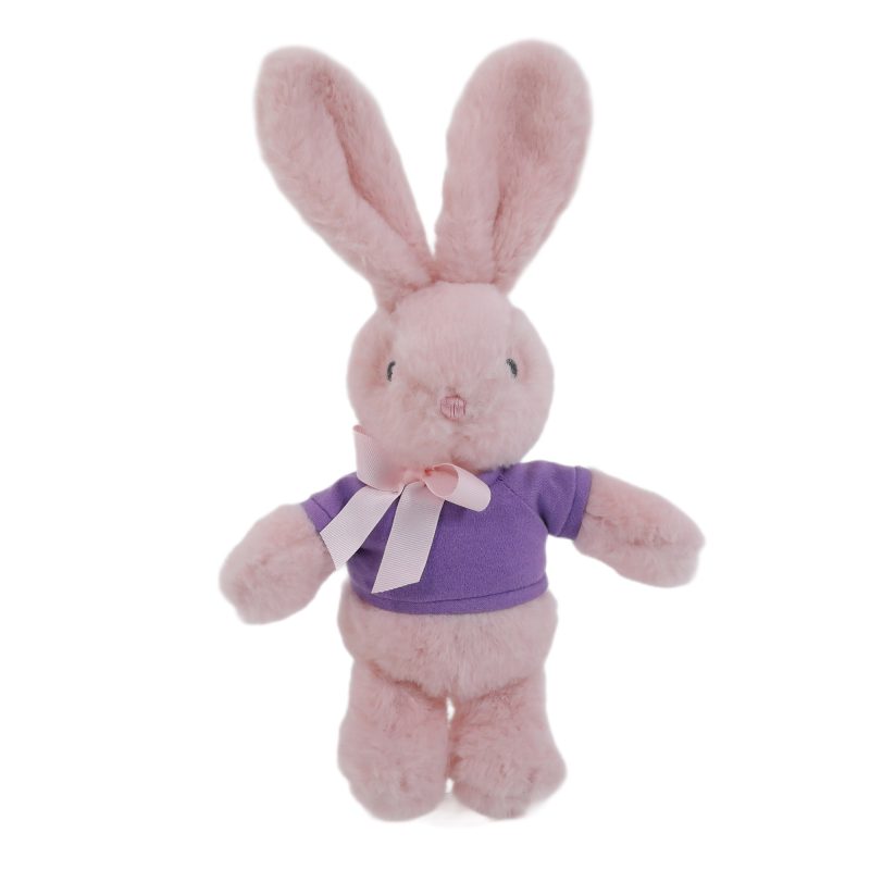 Easter Stuffed Bunny Animal Soft Lovely Realistic Wild Rabbit Plush Toy with Personalized Shirt 9''