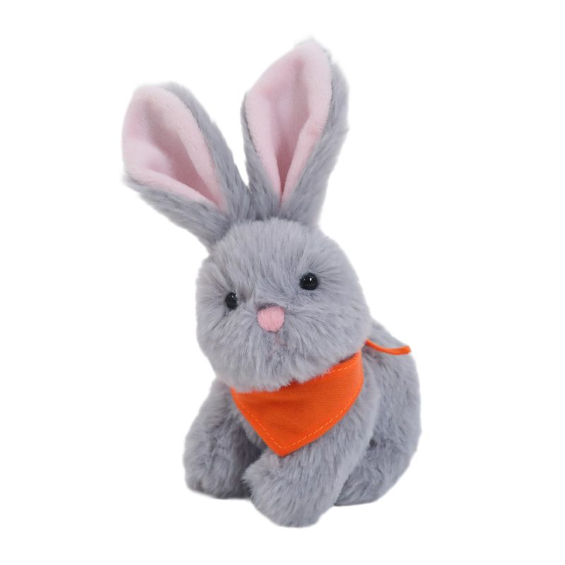 Easter Bunny Stuffed Animal  Plush Toys Personalized Basket Gift - Custom Text on Bandana 6 Inches