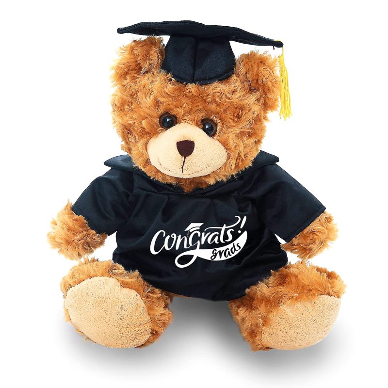 Plush Personalized Stuffed Animal Mocha Teddy Bear Toys Present Gifts for Graduation Day,