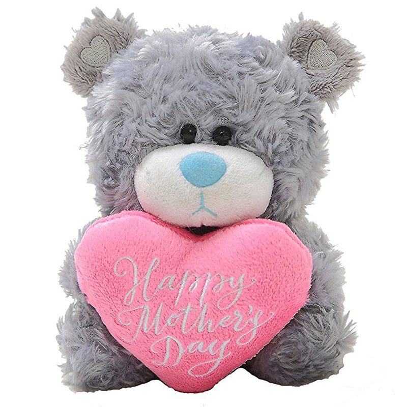Mocha Bear, Holding a Heart in Pink Printed Happy Mother’s Day Message 6''