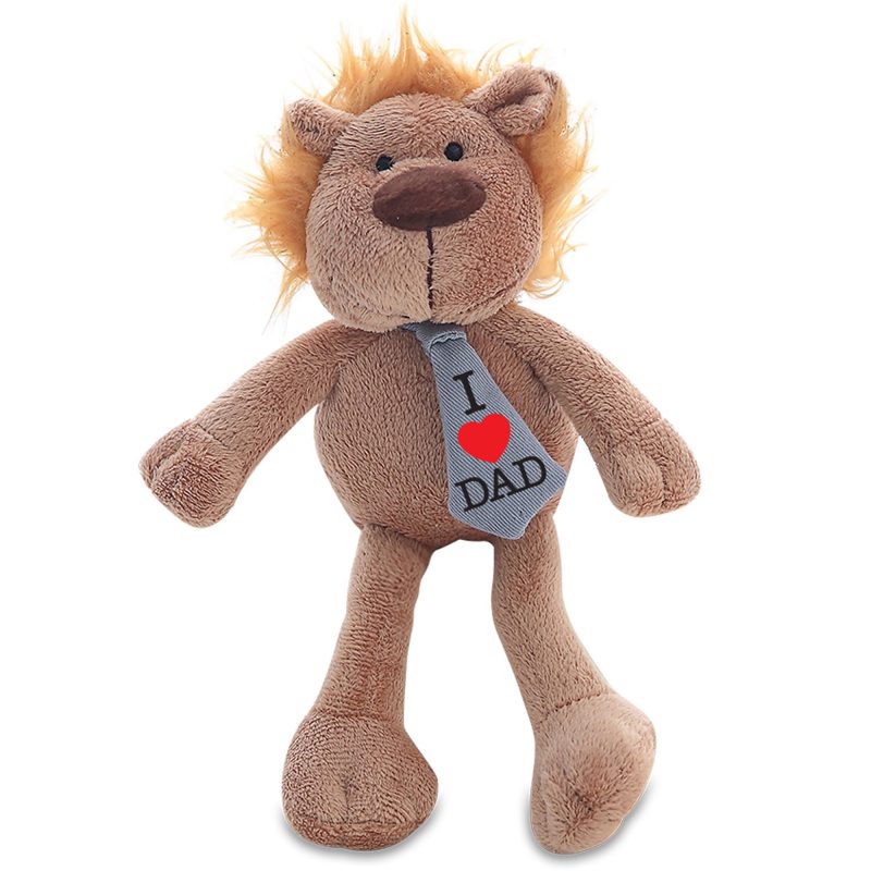 Plush Stuffed Animal Toy – Wearing Tie with Message I Love DAD for Father’s Day 8''