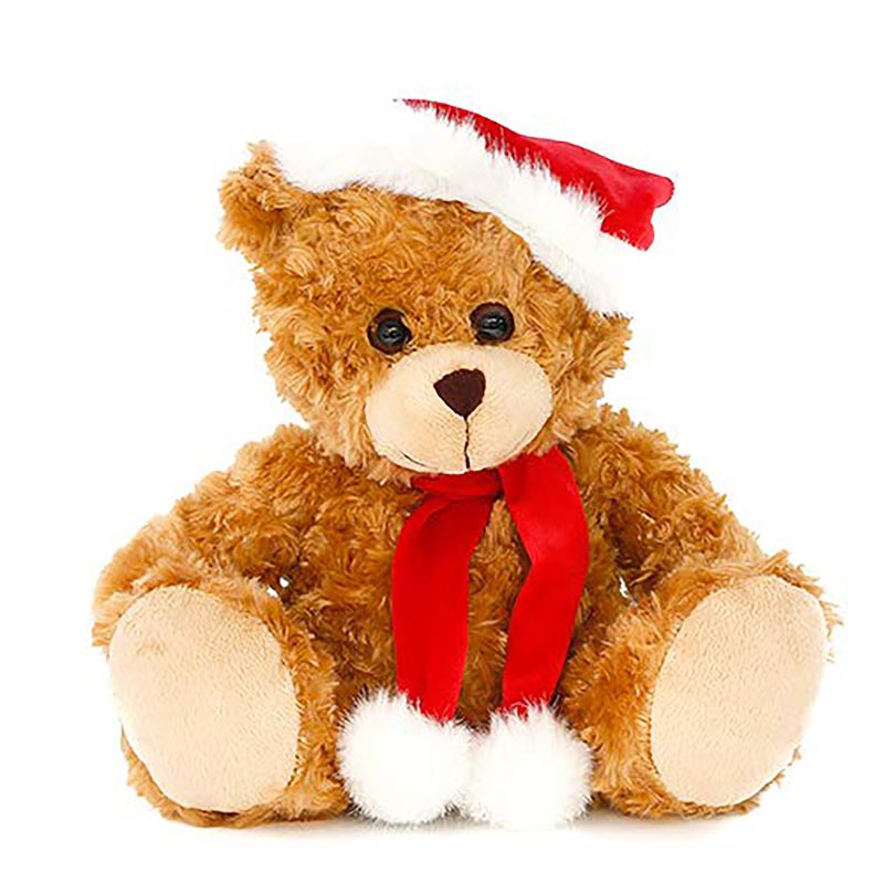 Adorable Christmas Soft and Hairy Santa Teddy Bear, Stuffed Animal Holiday Toys 6''
