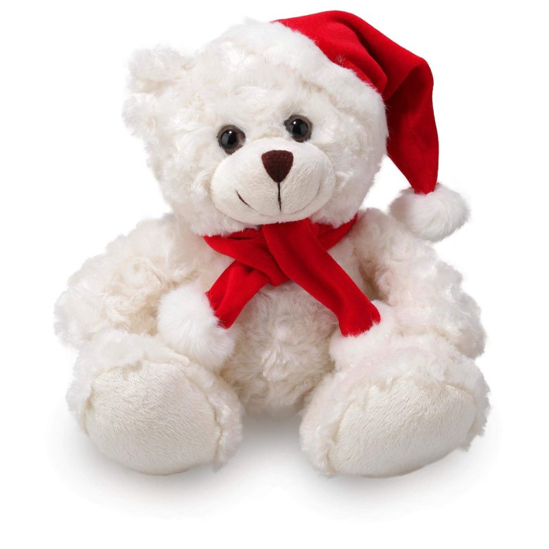 Adorable Soft and Hairy Santa Teddy Bear, Stuffed Animal Holiday Toys Christmas
