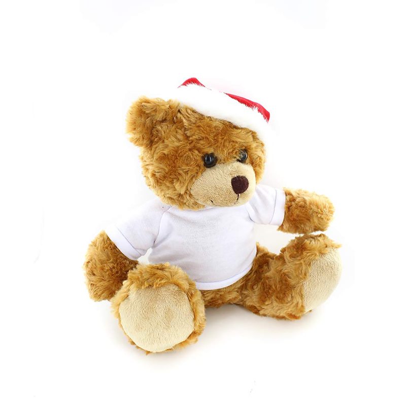 Customize Xmas Soft and Hairy Santa Teddy Bear, Stuffed Animal  Christmas Toy Gift for Kids 11''