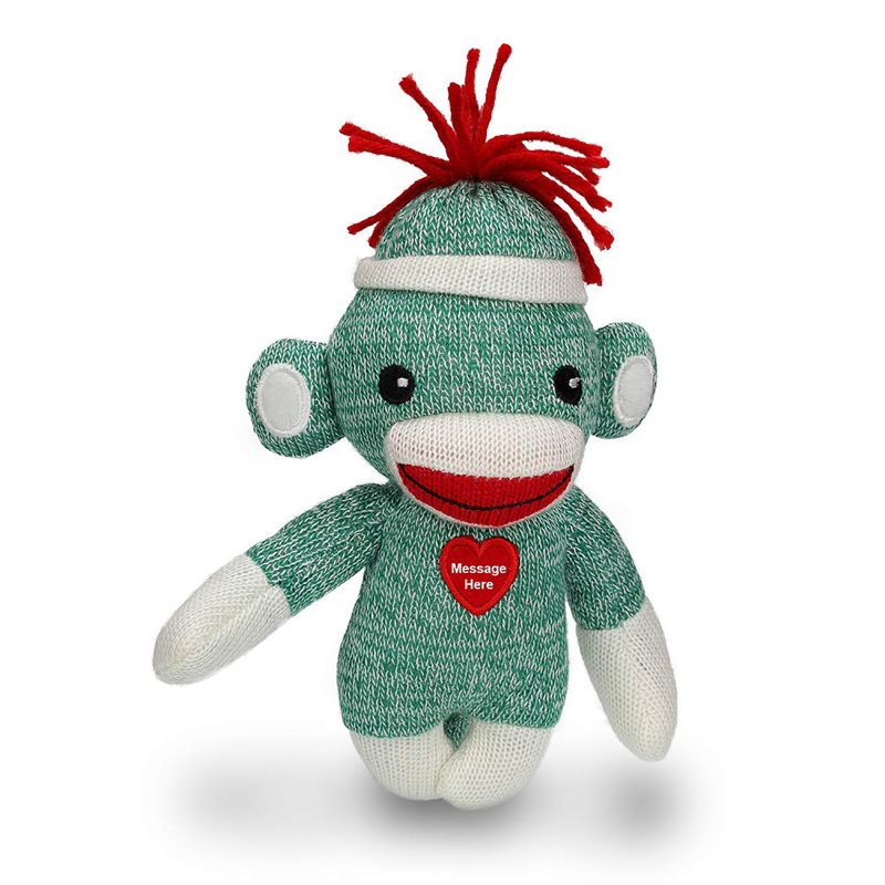 Customize Sock Monkey, The Original Traditional Hand Knitted Stuffed Animal Toy Gift-for Kids 6''