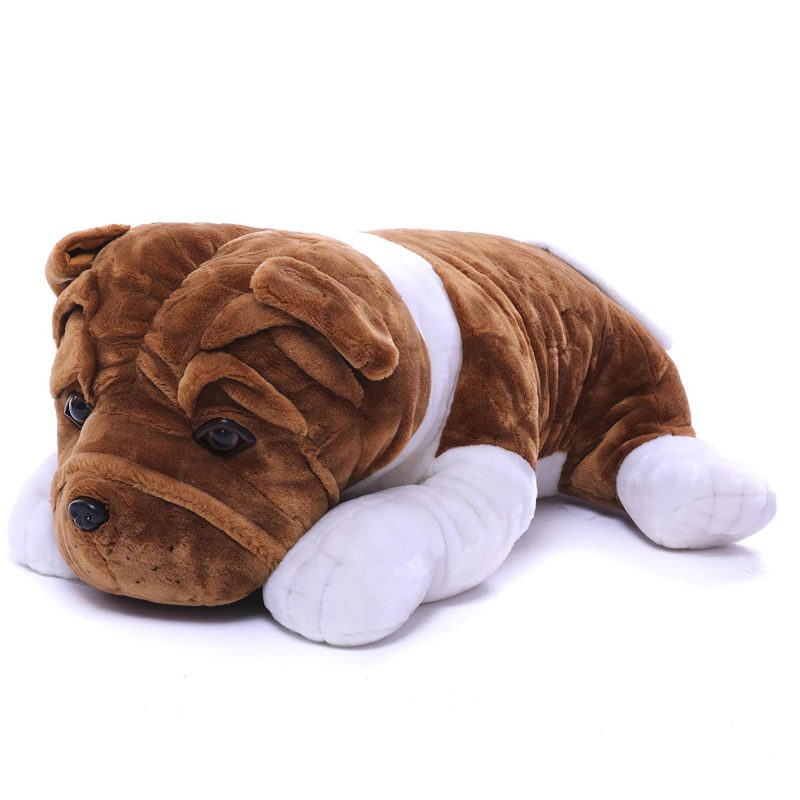 " Plushland Realistic Stuffed Animal Toys Puppy Dog, Holiday Plush Figures for Kids, Babies to Play with (Bulldog 30"")"