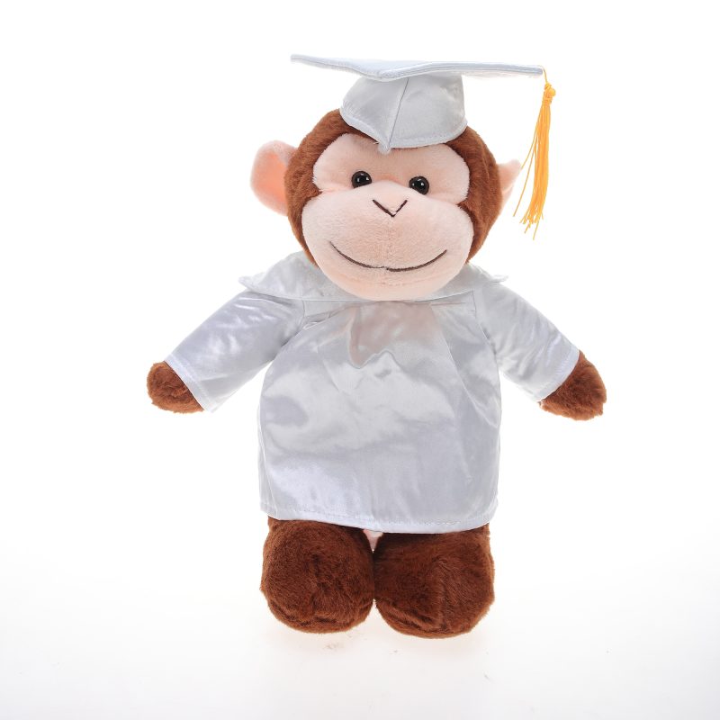 Monkey Plush Stuffed Animal Toys with Cap and Personalized Gown 8''