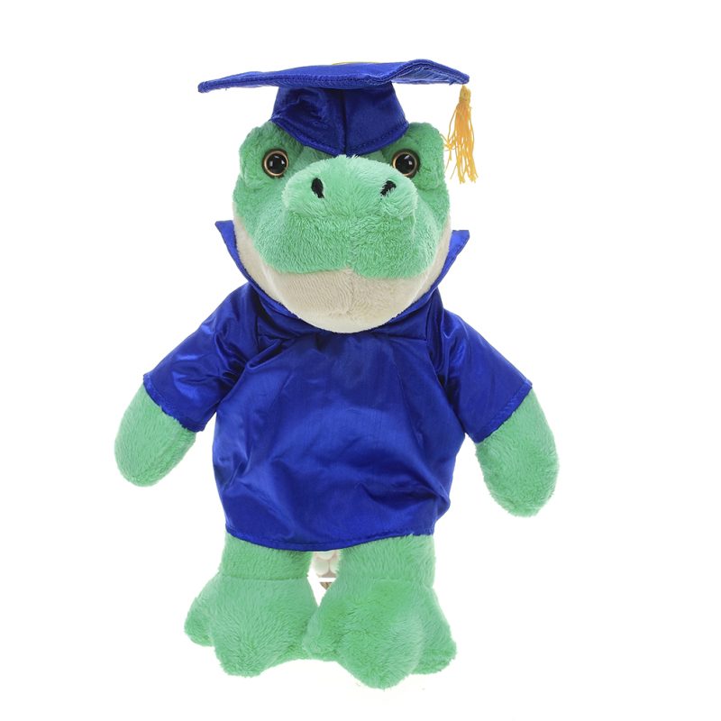 Gator Plush Stuffed Animal Toys with Cap and Personalized Gown 8''