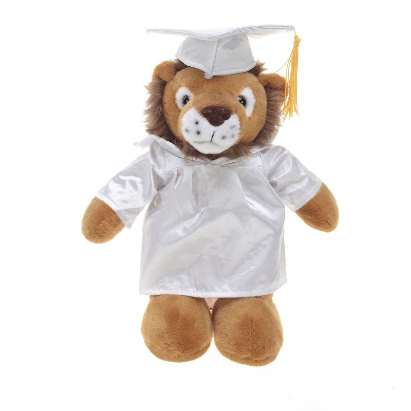 Graduation Lion Stuffed Animal Toys with Personalized Gown and Cap 12''