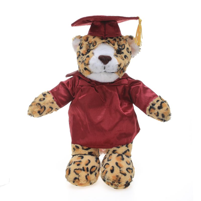 Graduation Leopard Stuffed Animal Toys with Personalized Gown and Cap 12''